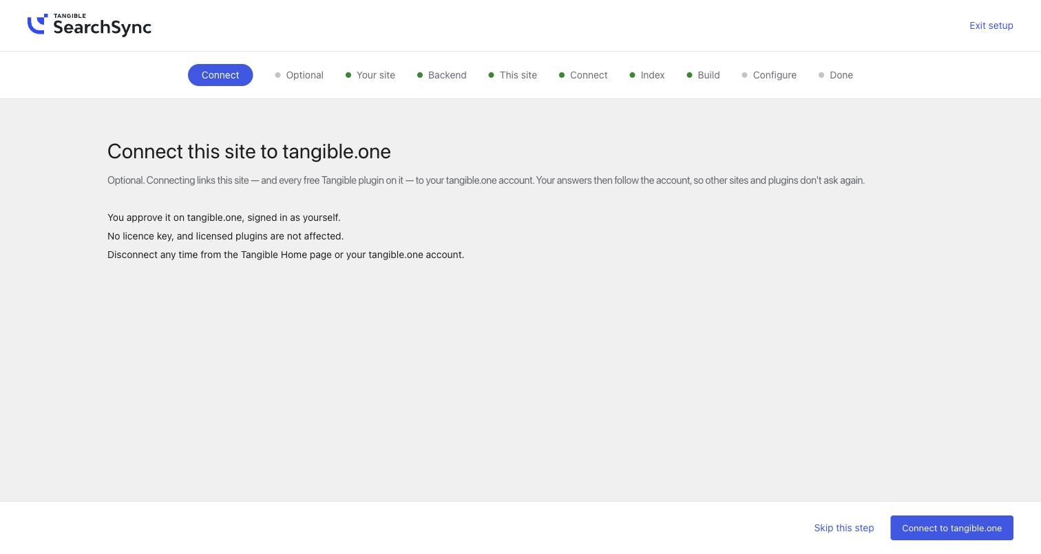 Free plugin Connect step in wp-admin