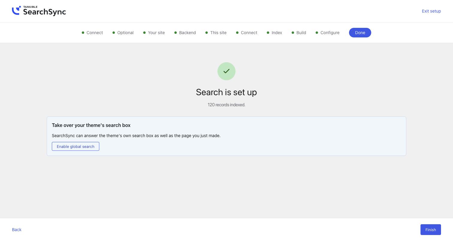 SearchSync replacement for the framework Done step