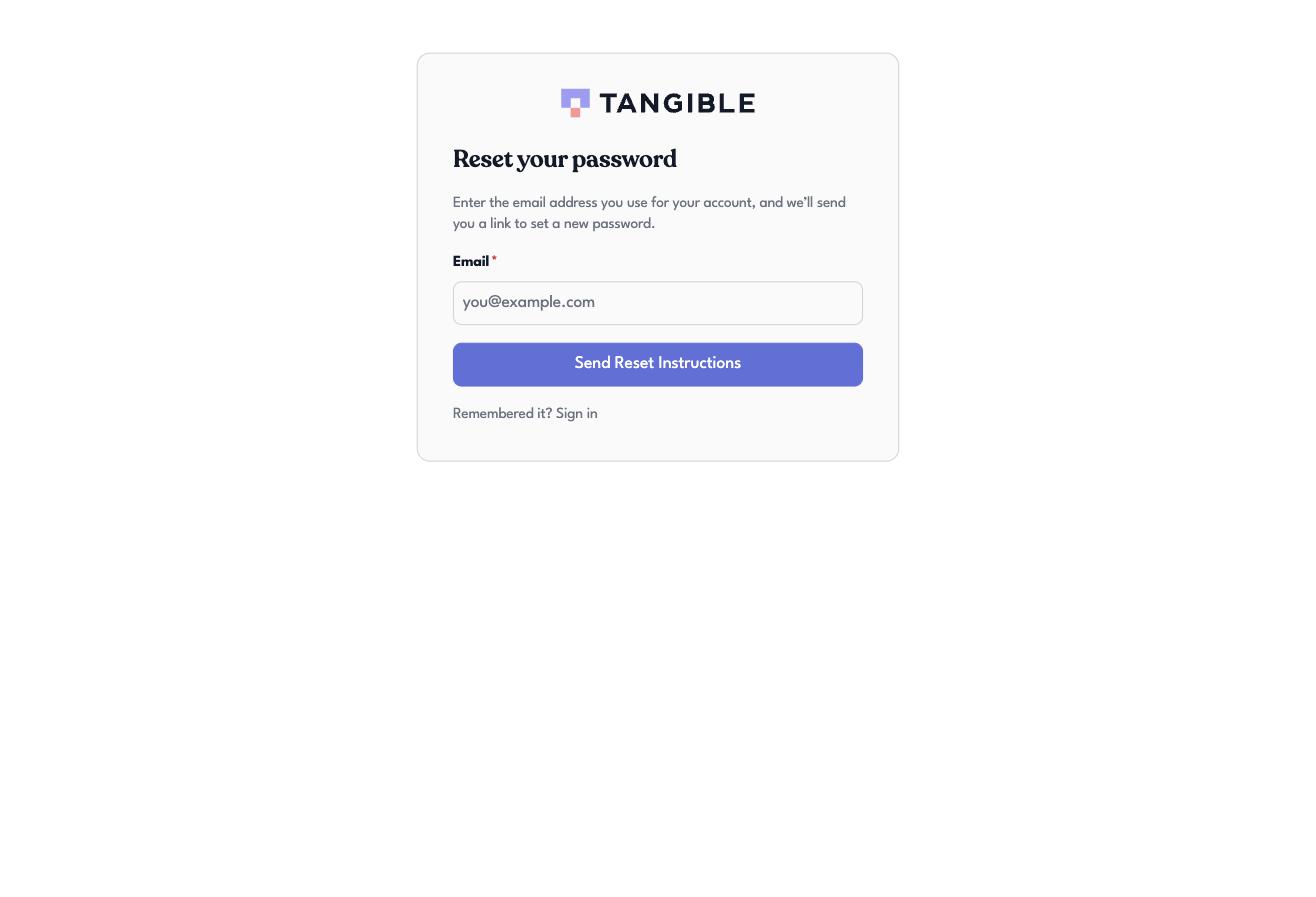 Password reset request page