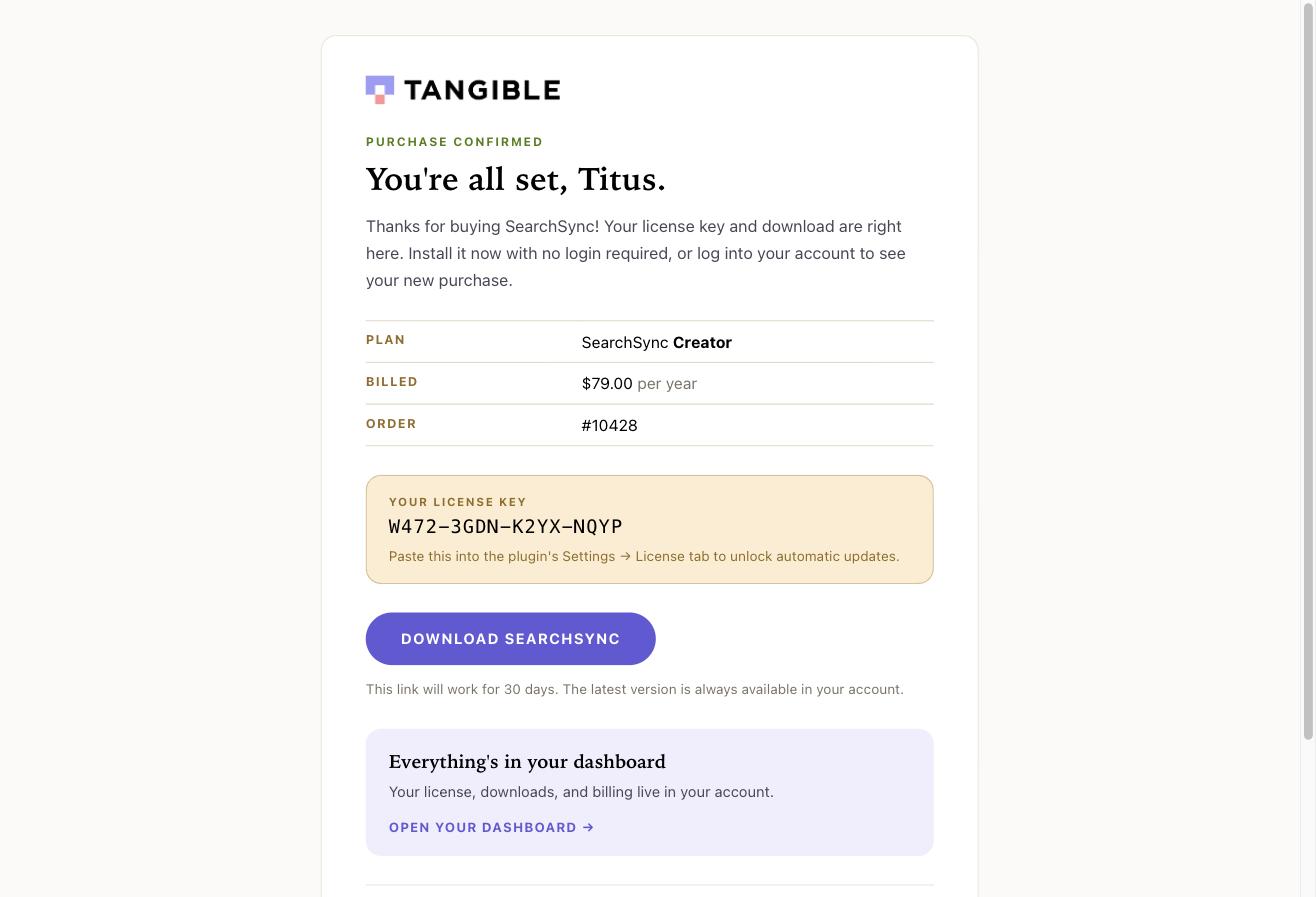 Signed-in buyer email, top